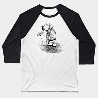 Dog Watercolor Baseball T-Shirt